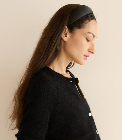 SESTRI HEADBAND -- BLACK SATIN